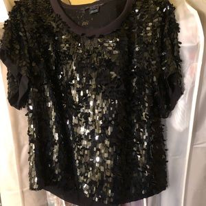 Navy blue used sequin top size 6